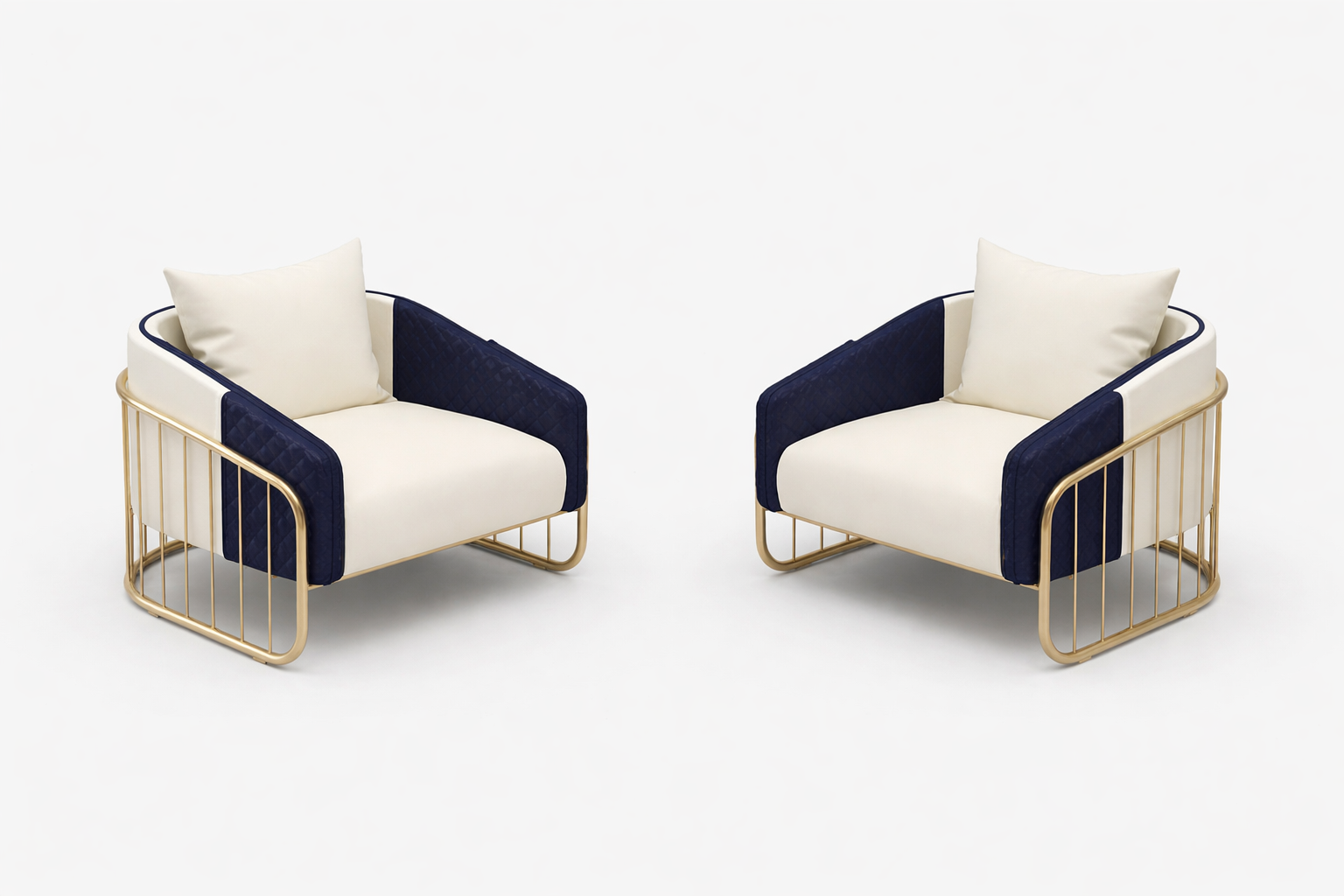 2 Piece Leather Accent Chairs For Living Room / Ruchi 