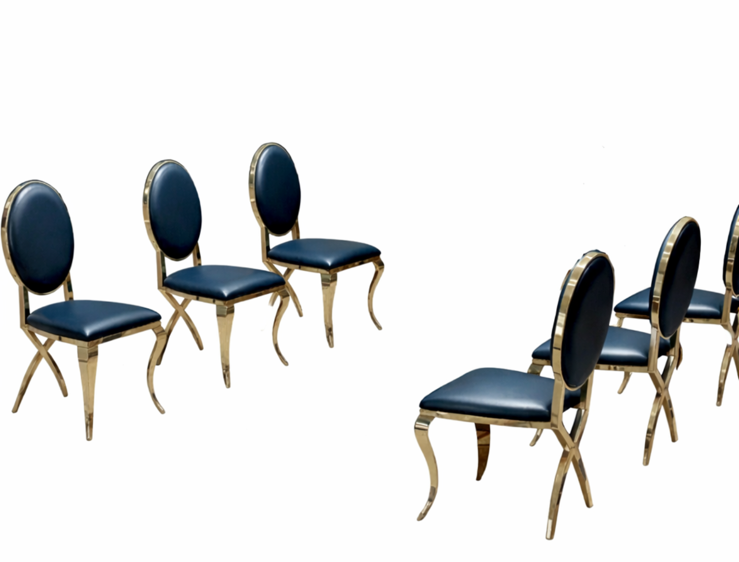 6 Piece Leather Luxurious Dining Chair Set / Ruchi