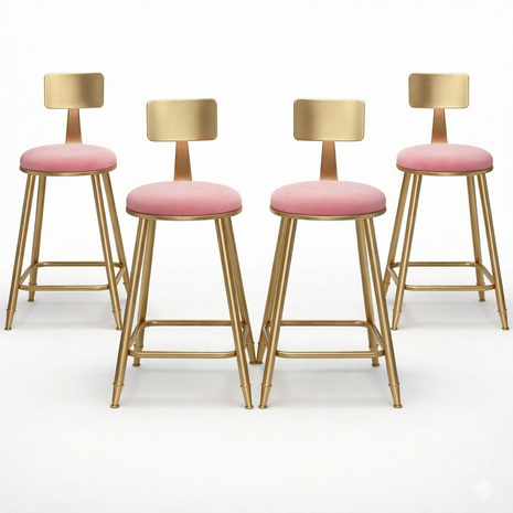 Fabric Bar Stools Set of 4 / Ruchi