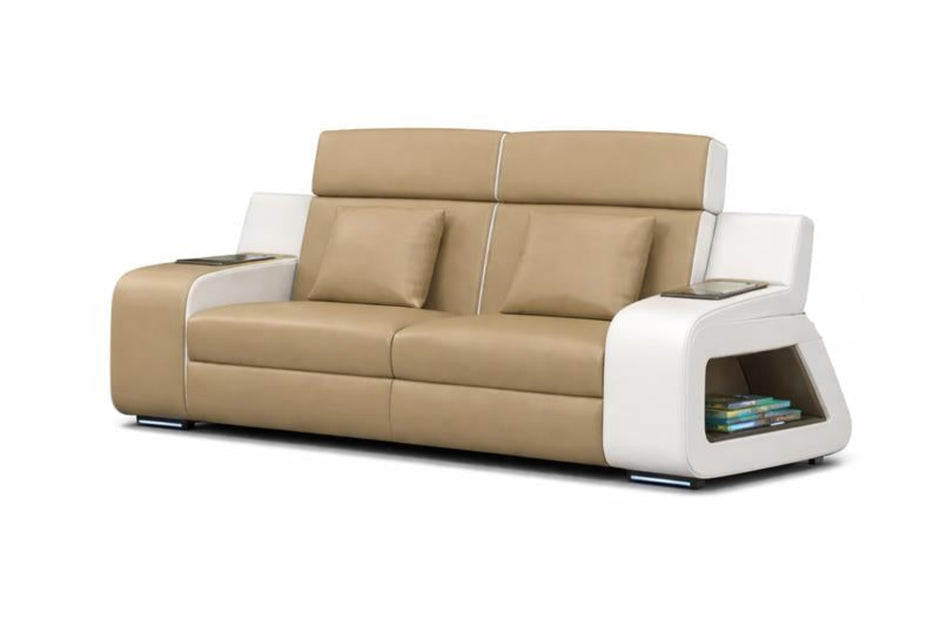 Power Recliner Leather LED Sofa Set / Ruchi
