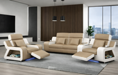 Power Recliner Leather LED Sofa Set