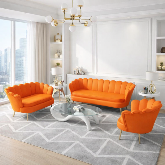 Velvet Fabric Sofa Set For Living Room / Ruchi 