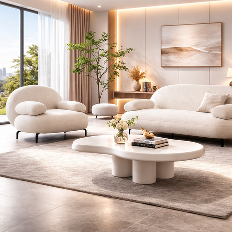 Minimalistic Fabric Modern Sofa Set / Ruchi