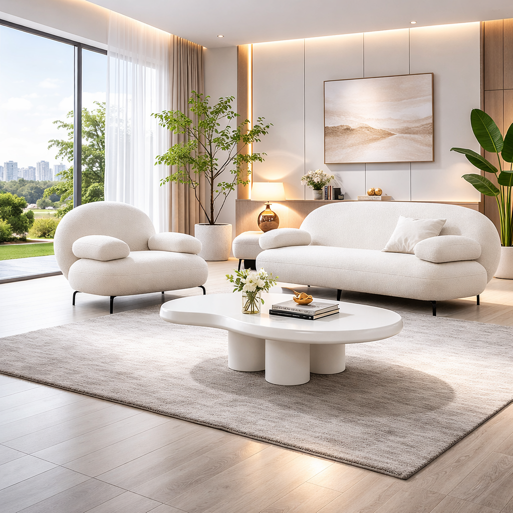 Minimalistic Fabric Modern Sofa Set / Ruchi