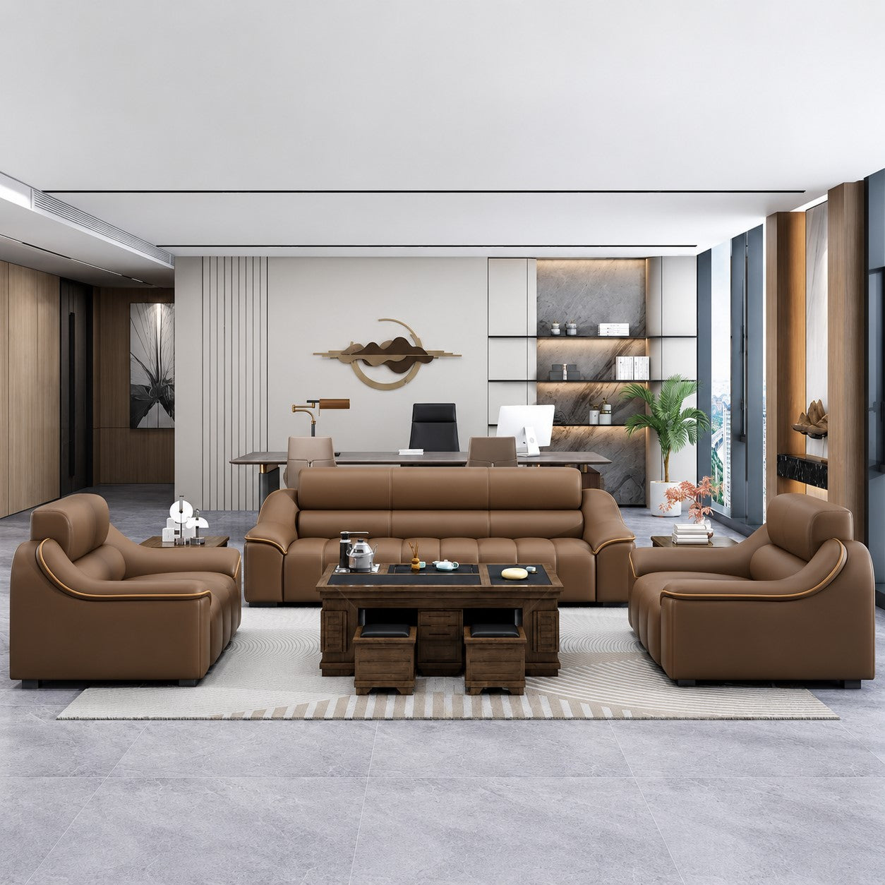 Cozy 1-2-3 Seater Leather Sofa Set / Ruchi