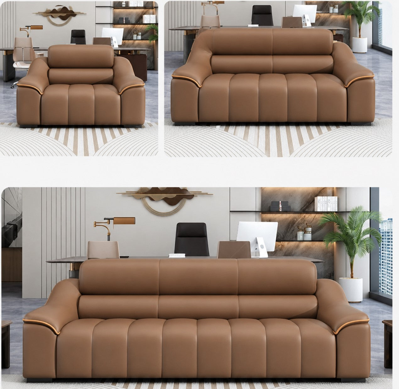 Cozy 1-2-3 Seater Leather Sofa Set