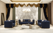 Royal Comfort Logo Designed 1-2-3 Fabric Sofa Set
