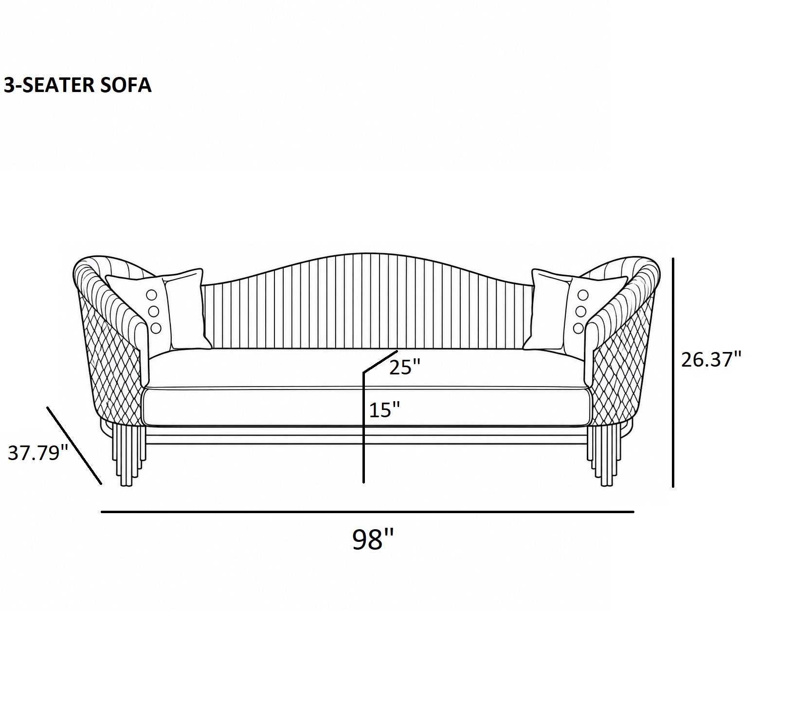 Luxury Velvet Living Room Sofa Set
