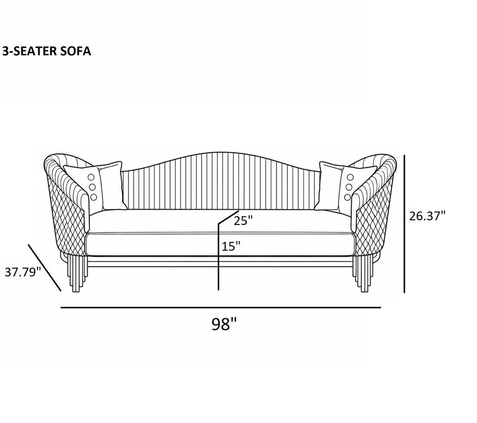 Luxury Velvet Living Room Sofa Set