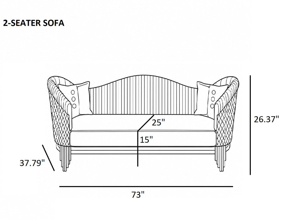 Luxury Velvet Living Room Sofa Set
