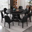Round Wooden Dining Table Set With 6 Chairs