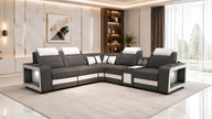 Genuine Leather Electric Recliner Sofa And Coffee Table With LED / Ruchi