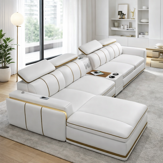 Multi-functional Sectional Leather Sofa