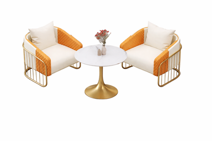 2 Piece Leather Accent Chairs For Living Room