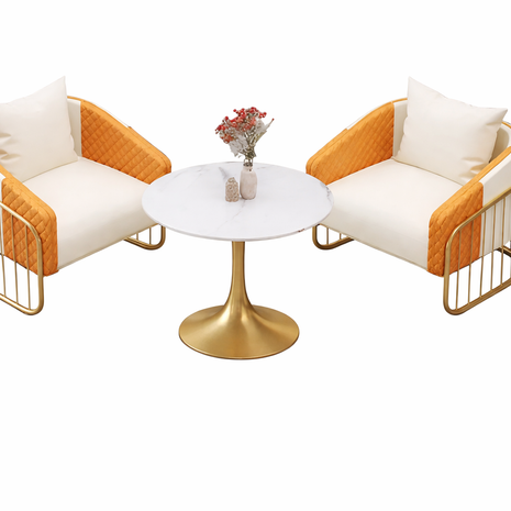 2 Piece Leather Accent Chairs For Living Room