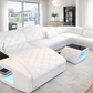 LED Sectional Sofa With Leather Upholstery