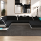 Fabric Sectional Sofa With LED Lights