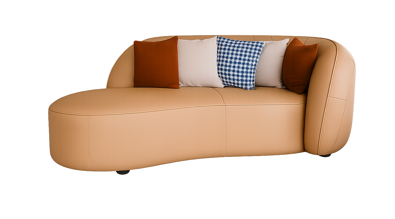 Comfortable Leather Chaise Lounge Sofa / Ruchi 