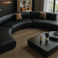 Semi Circular Sectional Leather Sofa