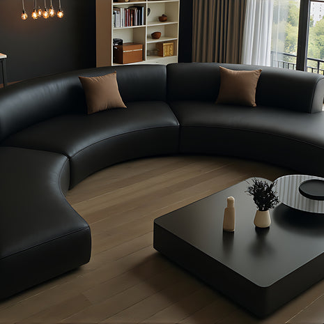 Semi Circular Sectional Leather Sofa / Ruchi