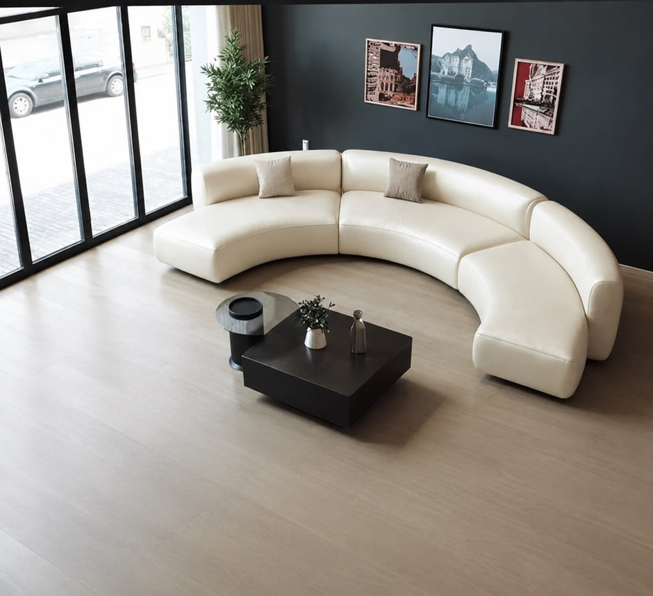 Semi Circular Sectional Leather Sofa / Ruchi