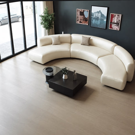 Semi Circular Sectional Leather Sofa / Ruchi