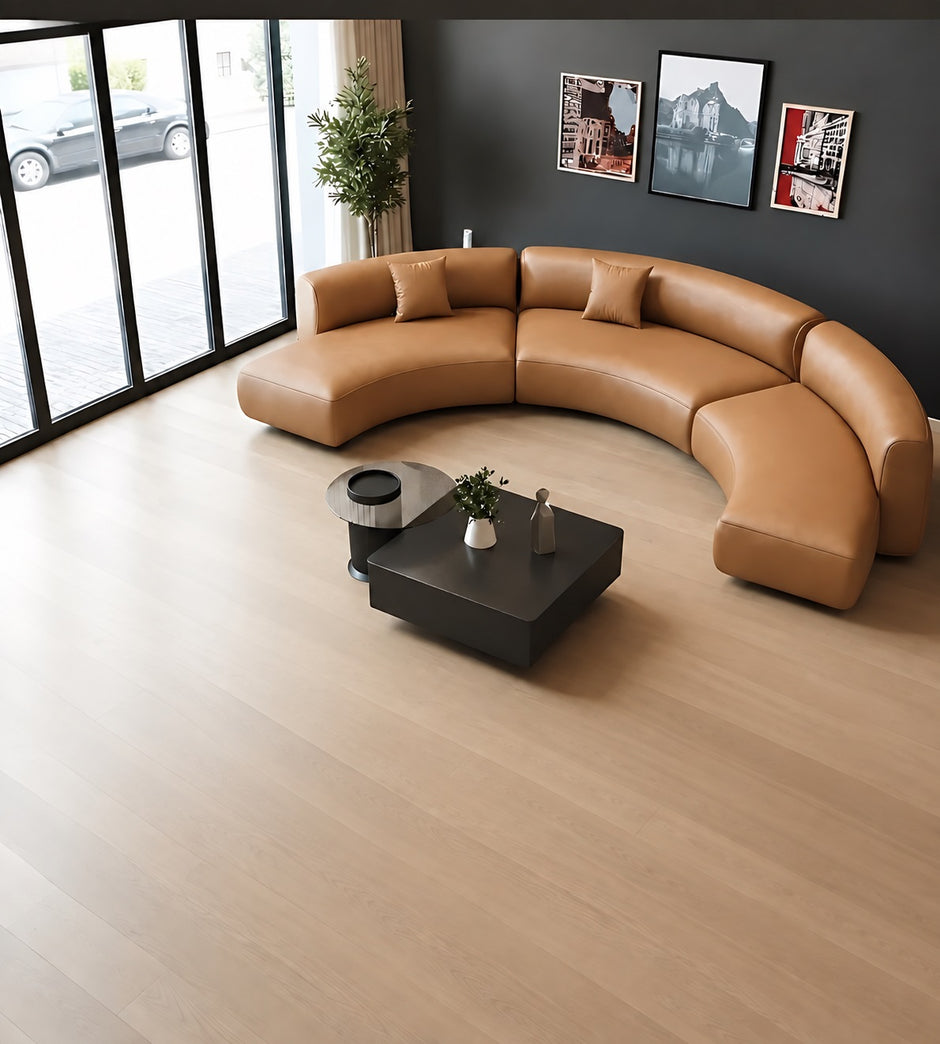 Semi Circular Sectional Leather Sofa