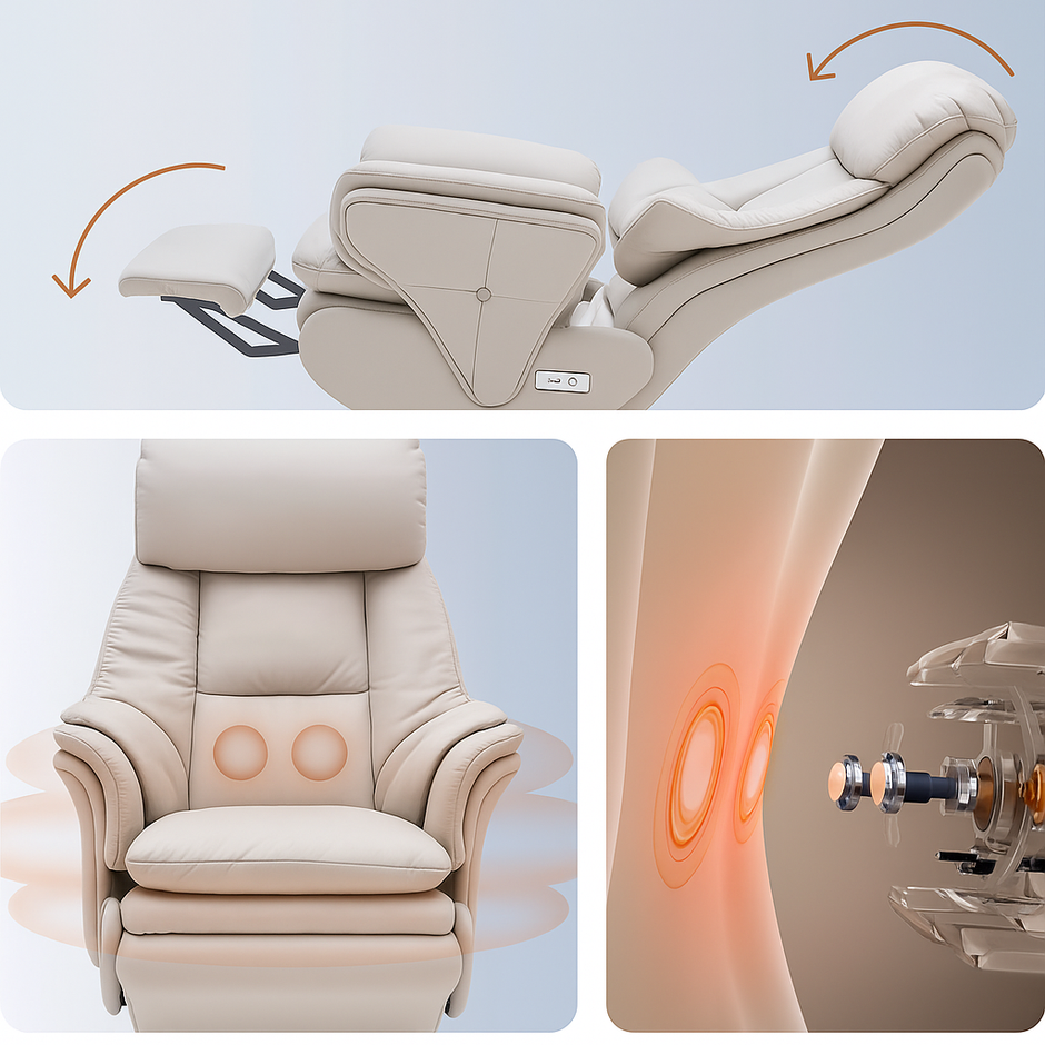 Power Recliner Leather Smart Office Chair / Ruchi