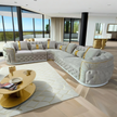 Classy High End Velvet Fabric Sectional Sofa / Ruchi