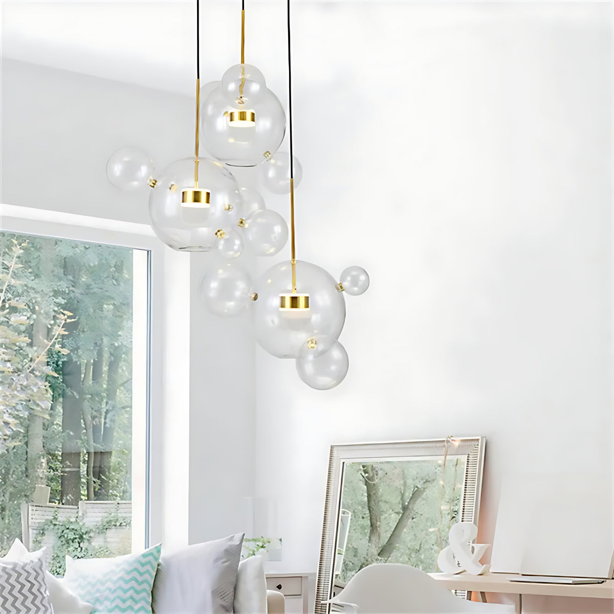 Clear Bubble LED Glass Pendant Lighting / Ruchi