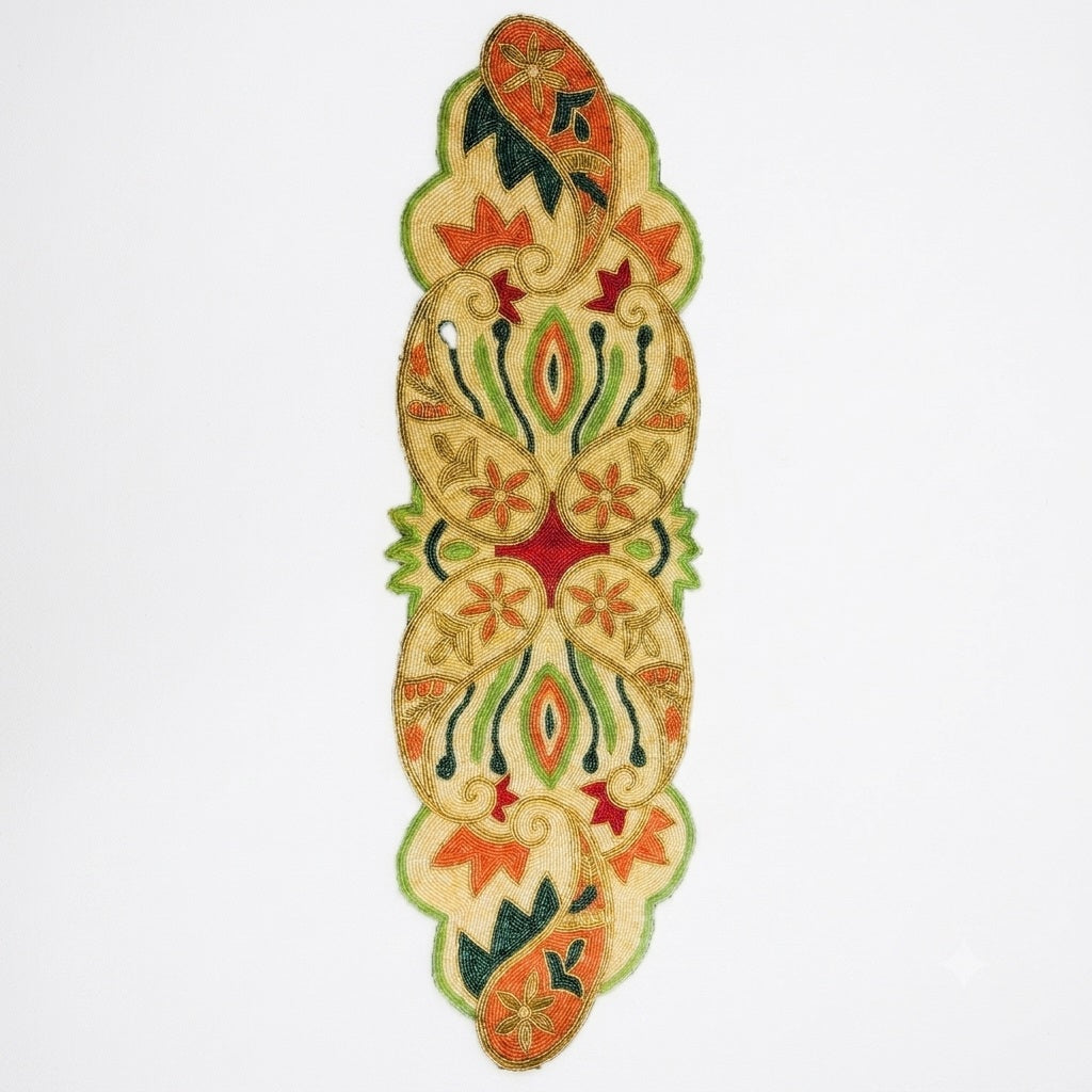 Colorful Paisley Beaded Table Runner / Ruchi