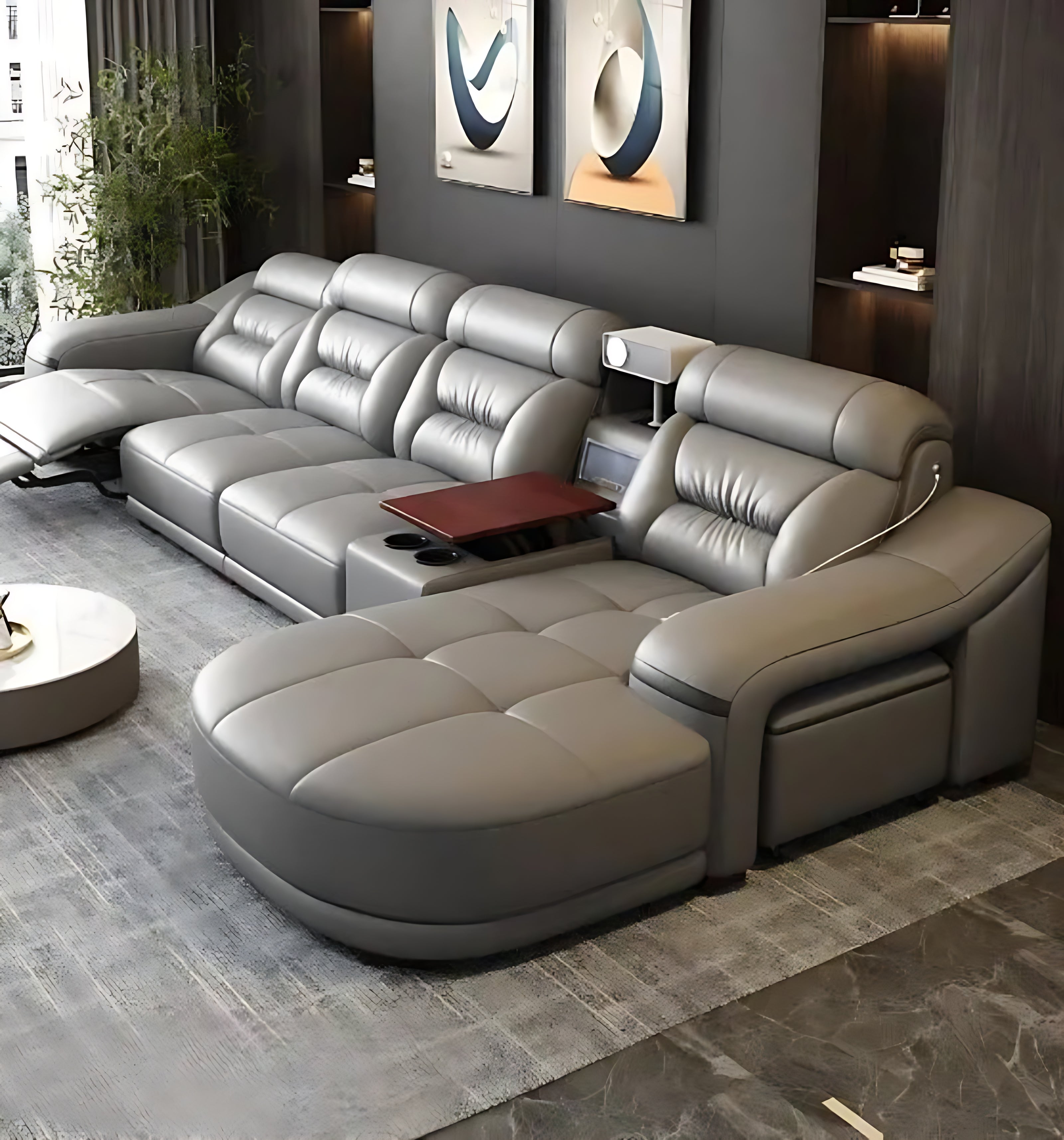 Comfy Electric Reclining Leather Sofa / Ruchi