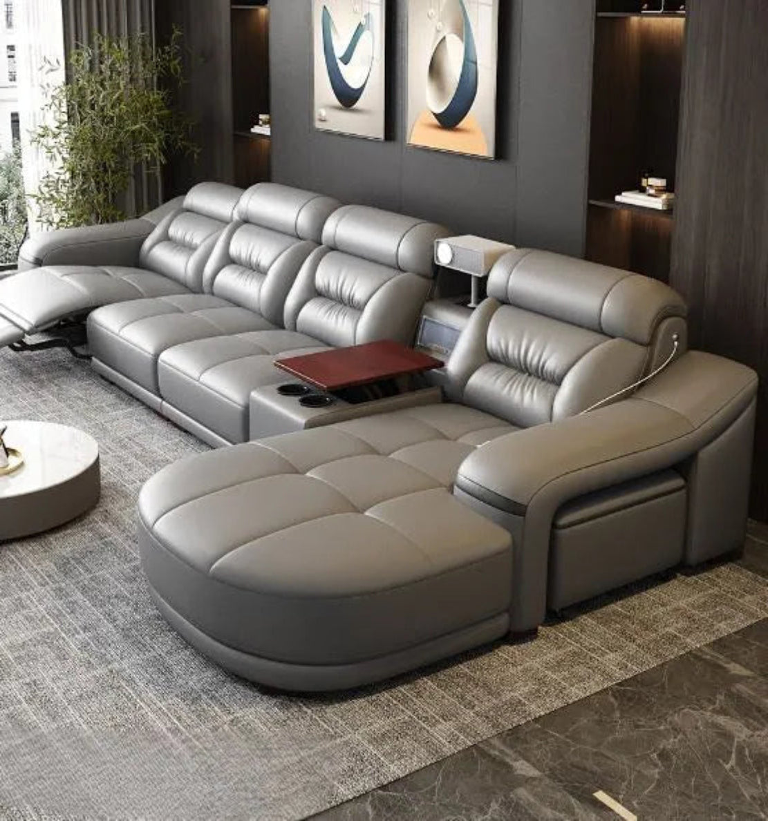 Comfy Electric Reclining Leather Sofa / Ruchi