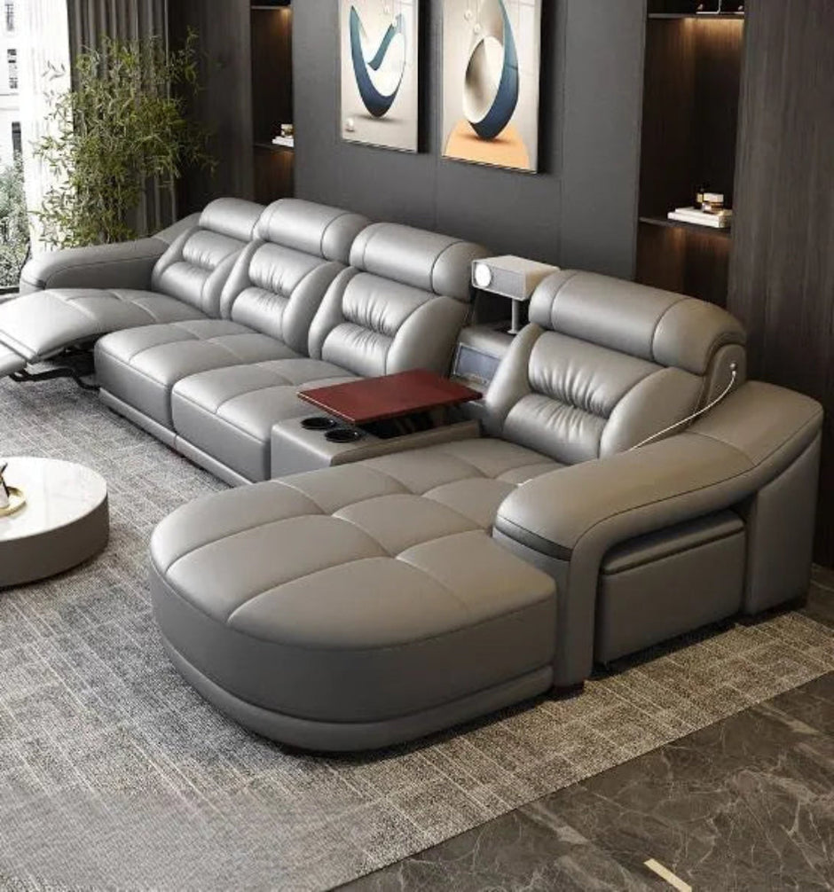 Comfy Electric Reclining Leather Sofa / Ruchi