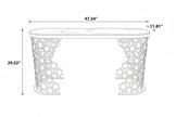 Luxurious Contemporary Metal Console Table With Marble Top / Ruchi