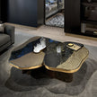 Contemporary Marble And Metal Coffee Table Set / Ruchi