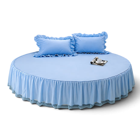 Cotton Round Bedsheet Skirt And Pillowcases / Ruchi