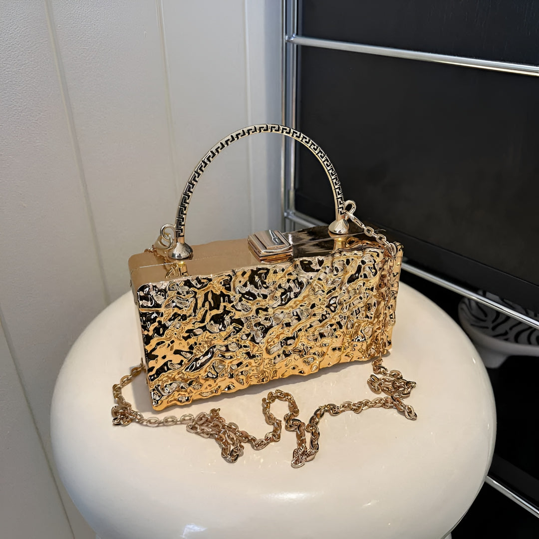 Crossbody Metal Clutch Handbag For Wedding / Ruchi