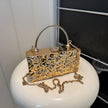 Crossbody Metal Clutch Handbag For Wedding / Ruchi
