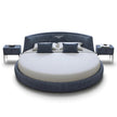 Modern Velvet Upholstered Round Bed / Ruchi