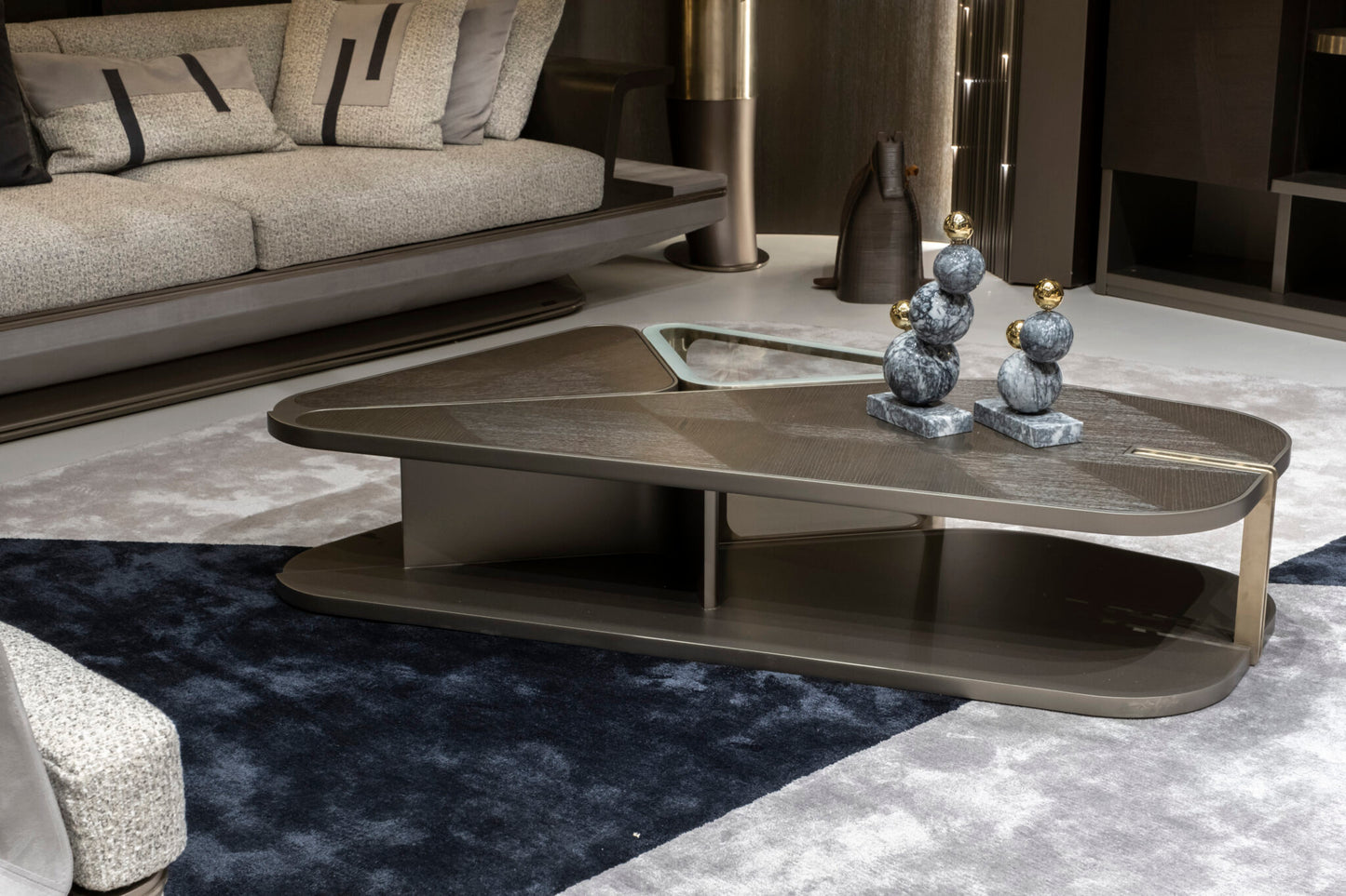 Boucle Fabric Upholstered L-Shaped Sectional Sofa