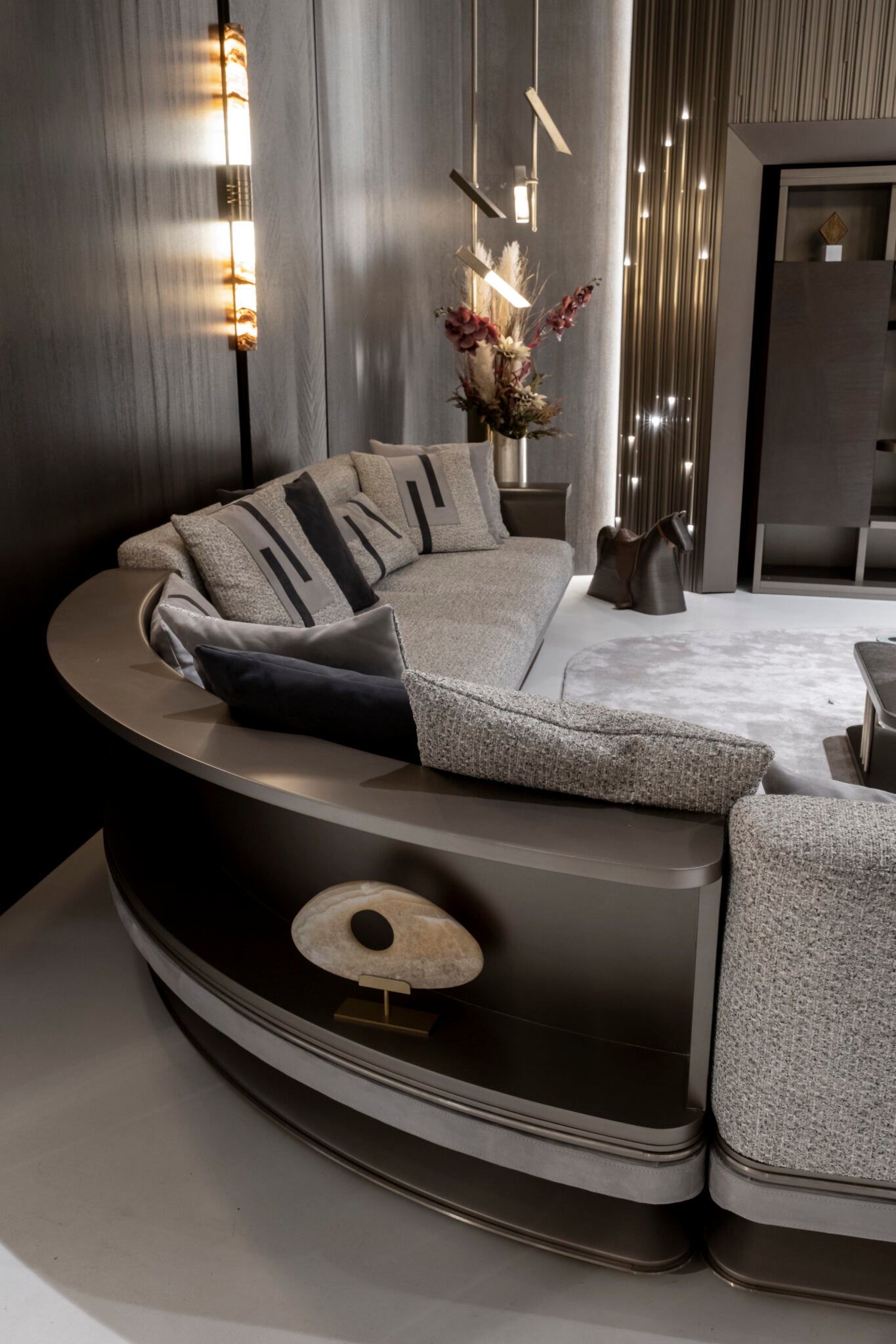 Boucle Fabric Upholstered L-Shaped Sectional Sofa / Ruchi