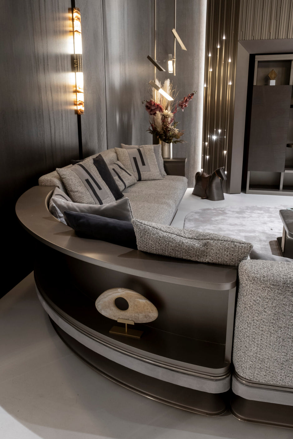 Boucle Fabric Upholstered L-Shaped Sectional Sofa / Ruchi