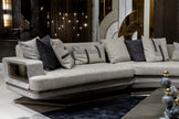 Boucle Fabric Upholstered L-Shaped Sectional Sofa