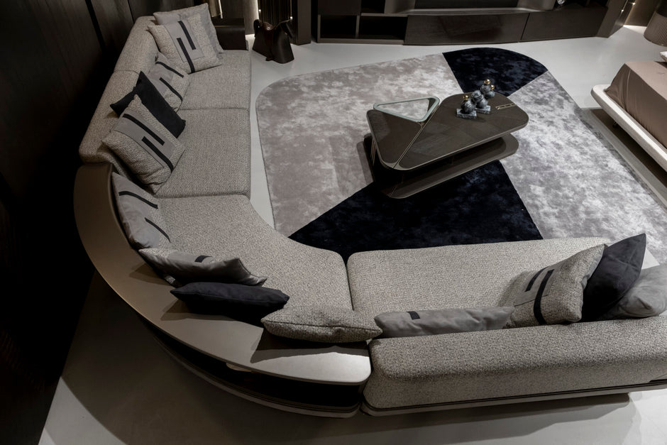 Boucle Fabric Upholstered L-Shaped Sectional Sofa
