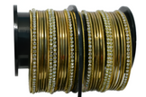 Authentic Indian Metal Bangles Set With Stones / Ruchi