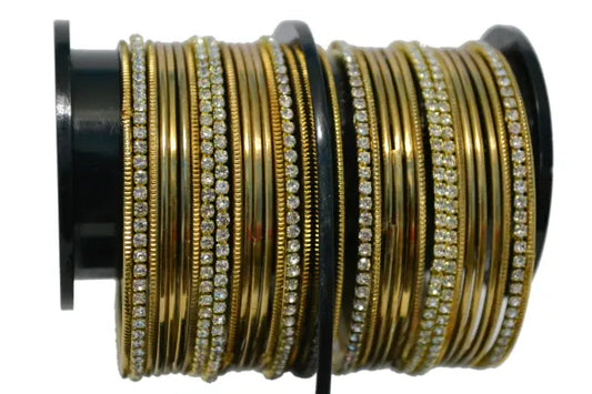Authentic Indian Metal Bangles Set With Stones / Ruchi
