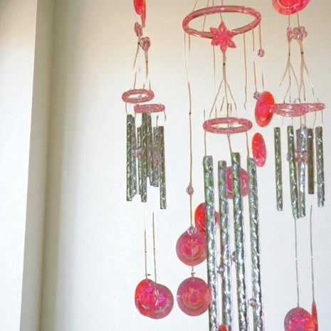Imposing Pink Crystal Wind Chimes / Ruchi