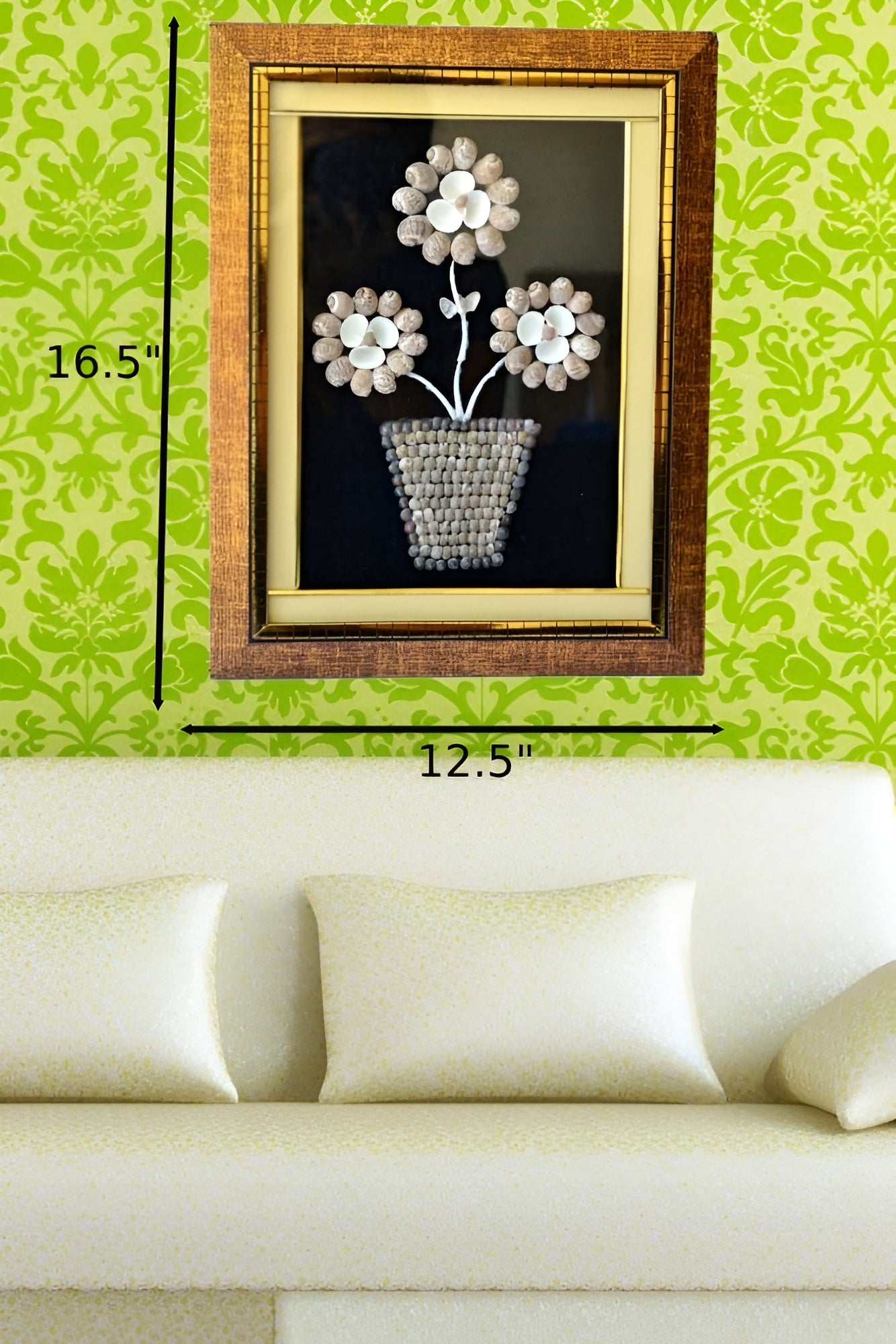 Artistic Creative Glass Framed Flower Pot Wall Art