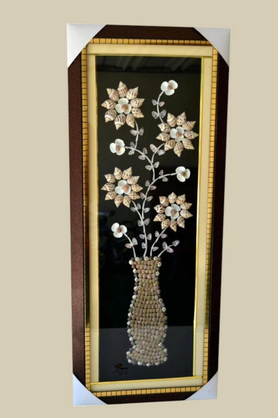 Rectangular Wall Frame with Floral Painting / Ruchi
